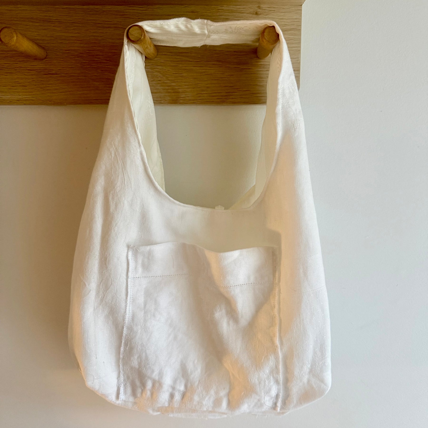 Handmade Ivory Satin Shoulder Bag