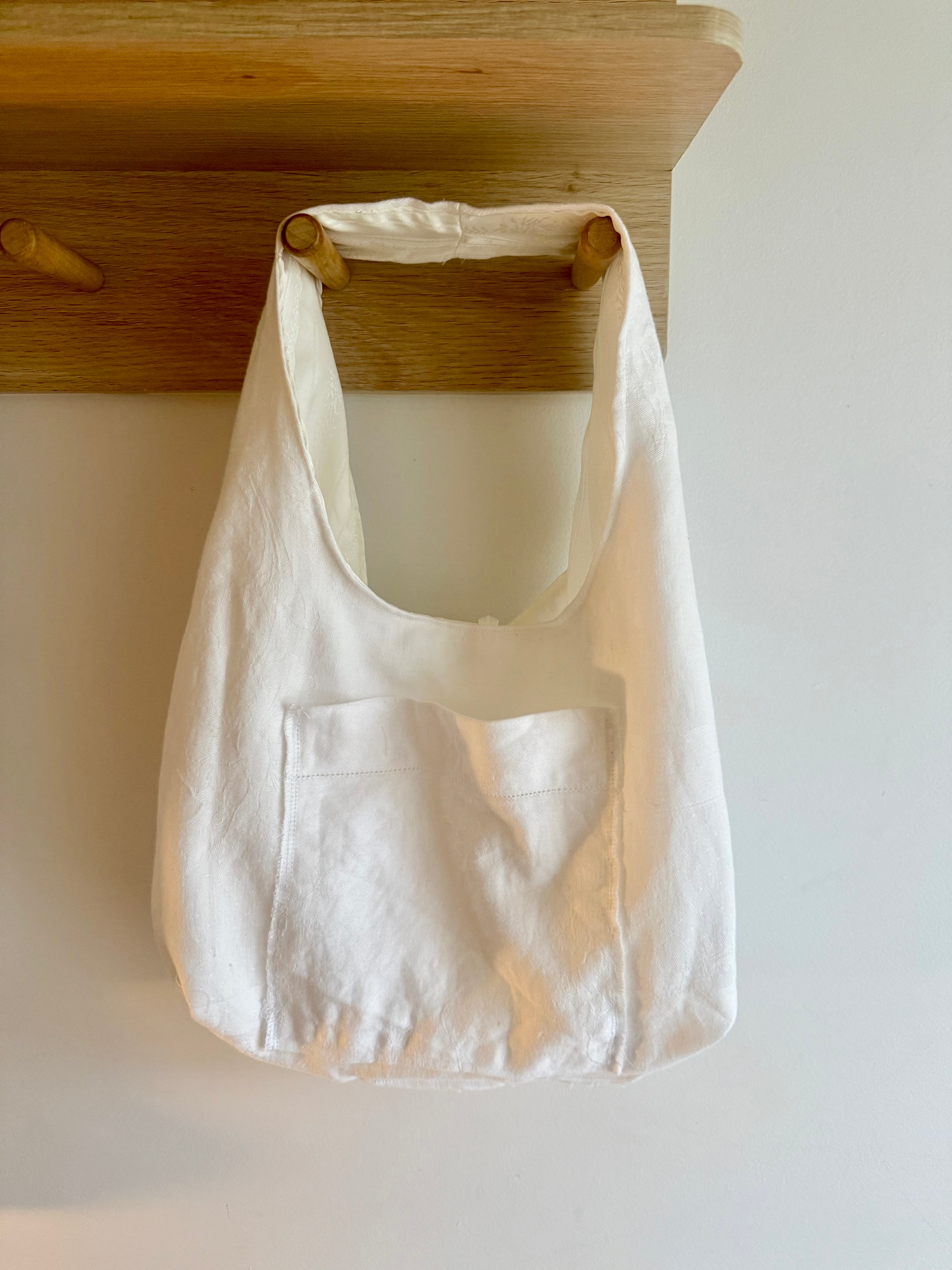 Handmade Ivory Satin Shoulder Bag