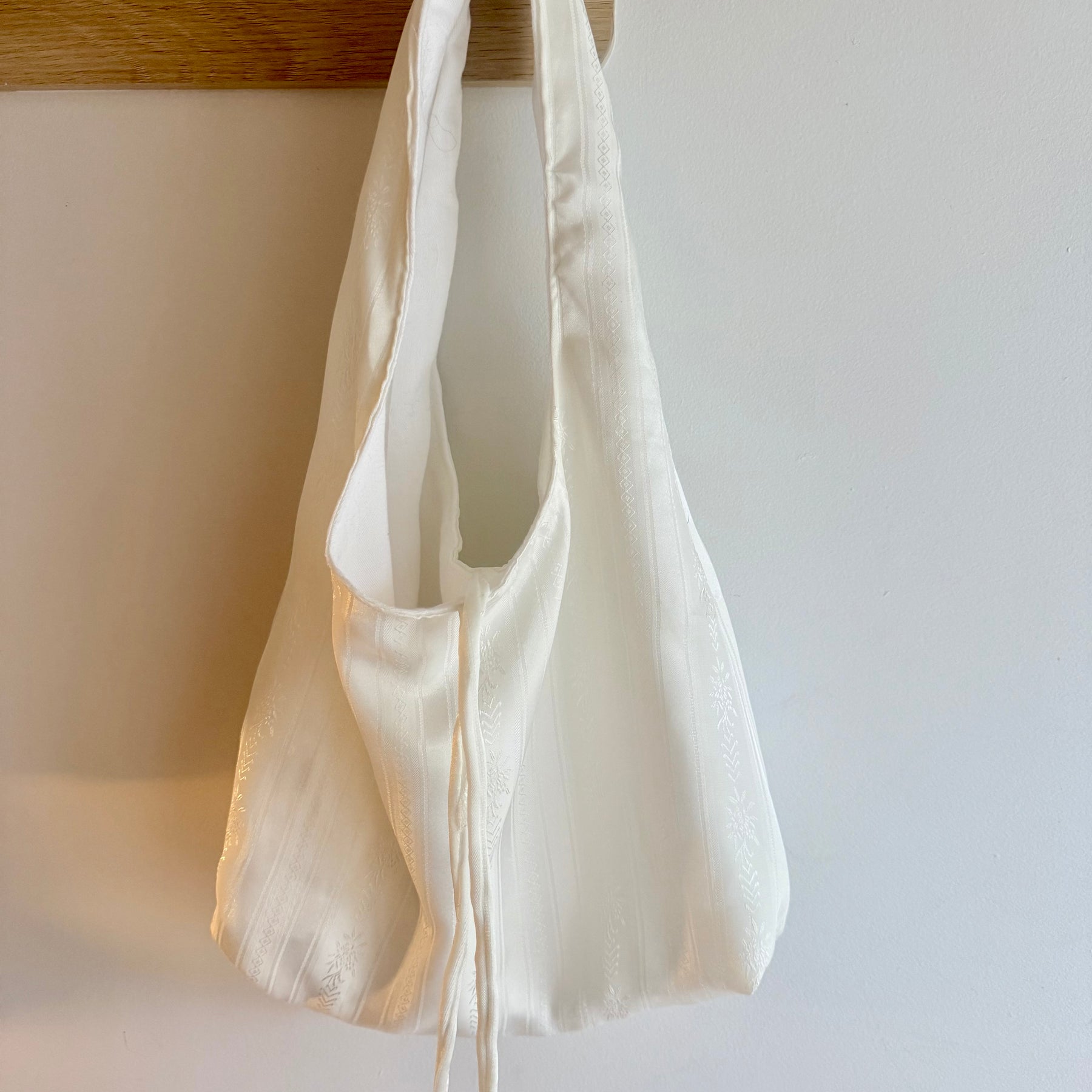 Handmade Ivory Satin Shoulder Bag