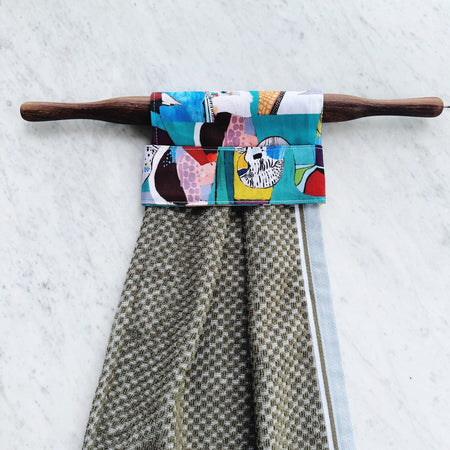 Aussie birds no button, hanging kitchen hand towel.