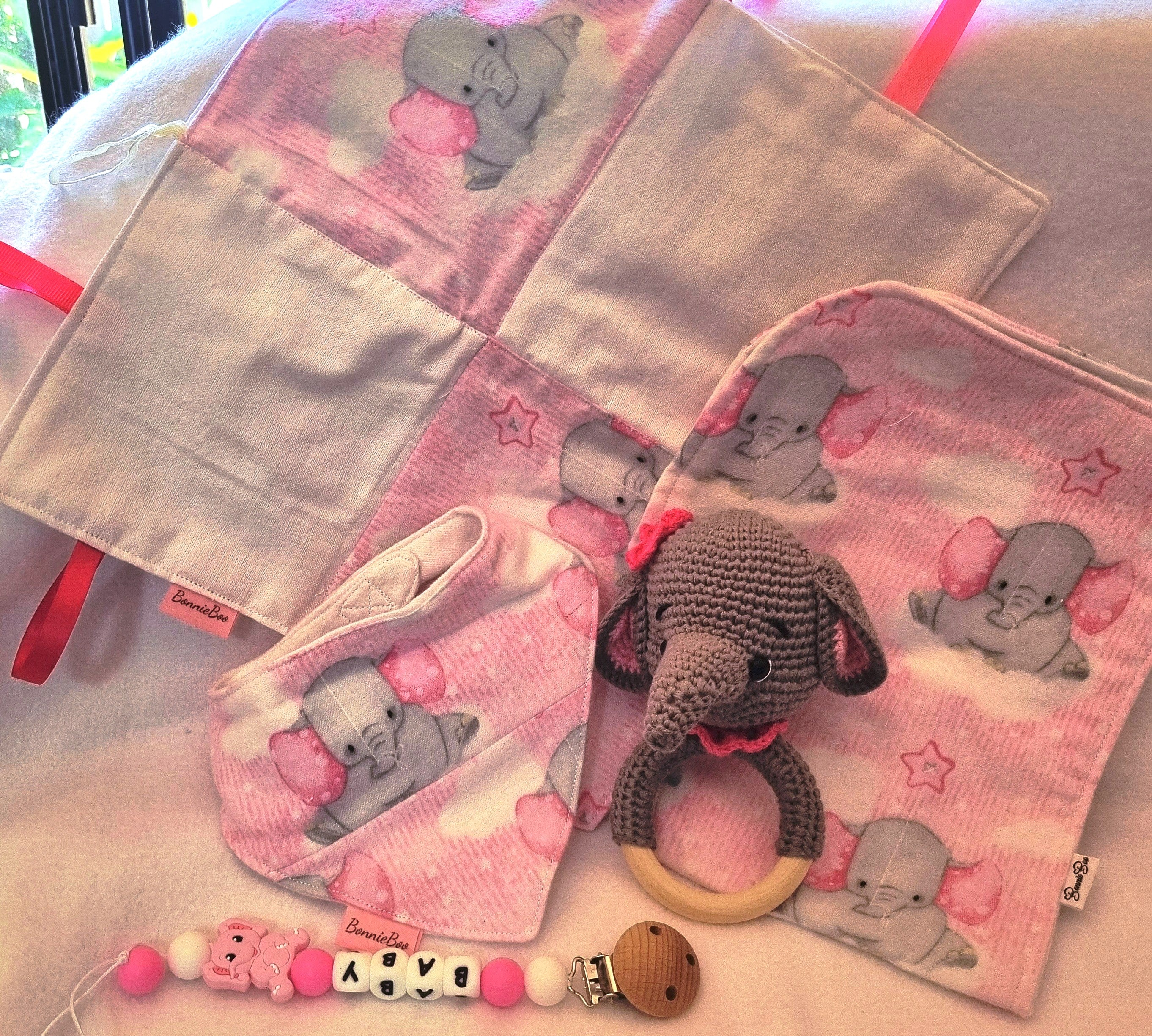 Baby Shower Gift Sets, Elephant Themed, Pink, 2 options - E020