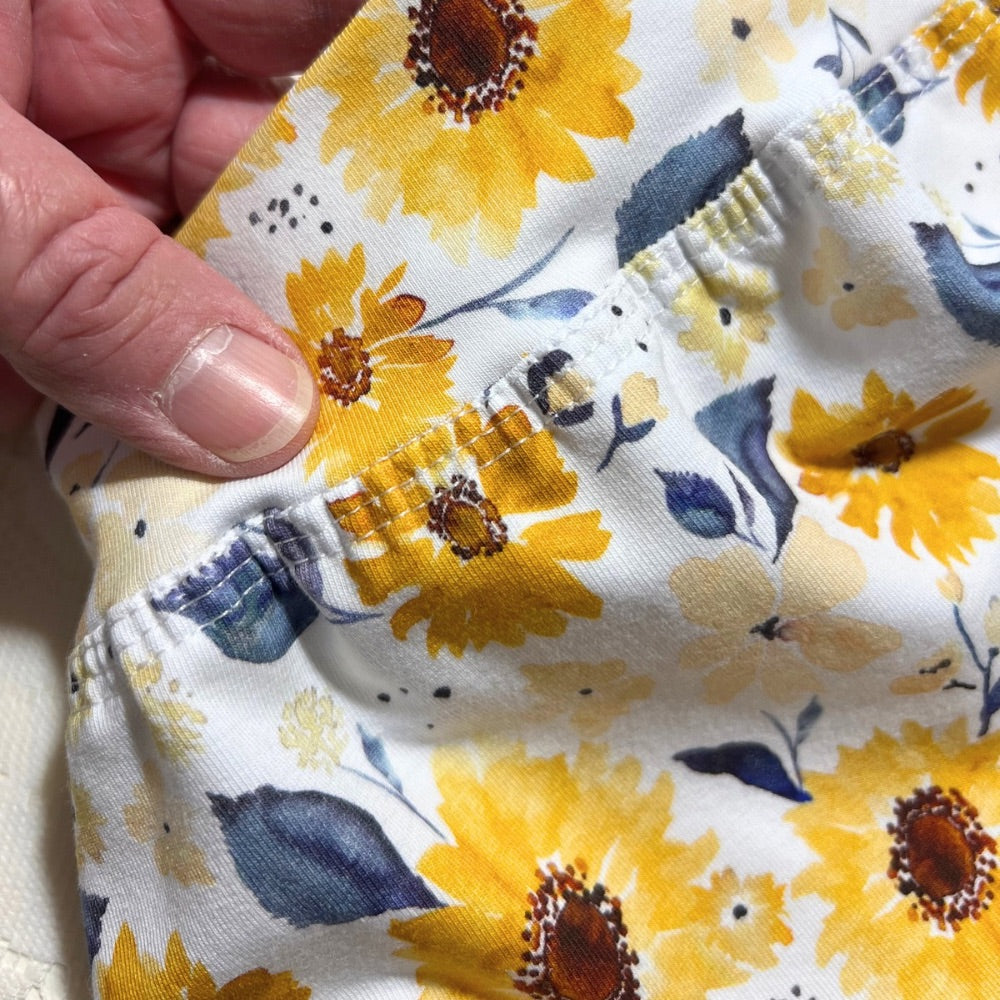 Sunflowers in Yellow | Sizes 000, 00, 0, 1 | Handmade Baby Pants by Dumbleton Duds | FREE Postage $50+