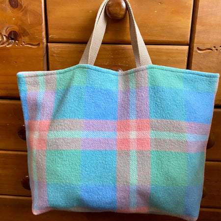 Upcycled Woollen Blanket - Market Tote - Multi