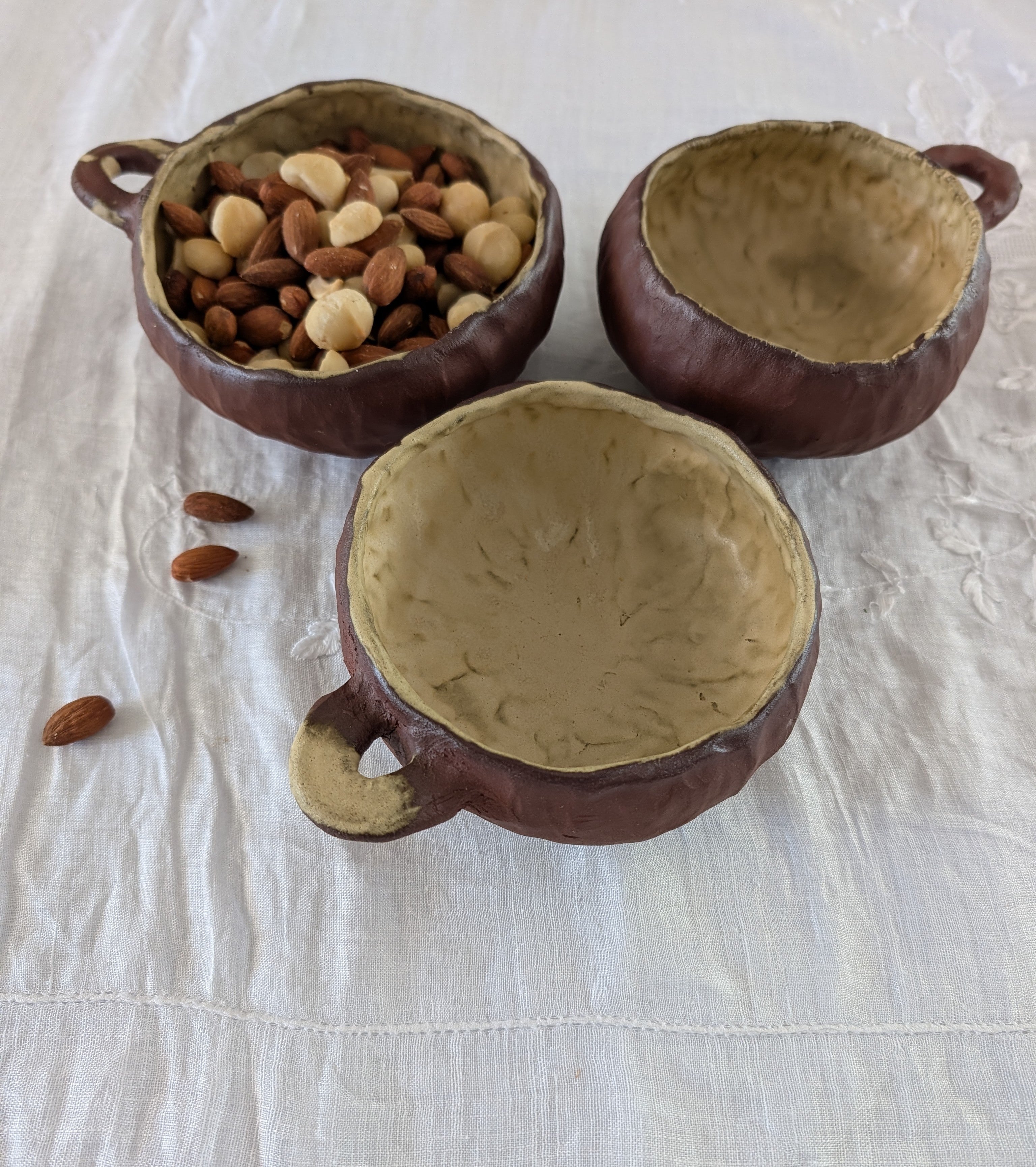 Handmade Ceramic Bowls (set of 3) | Earthy • Organic Minimalism • Stoneware