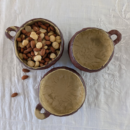 Handmade Ceramic Bowls (set of 3) | Earthy • Organic Minimalism • Stoneware