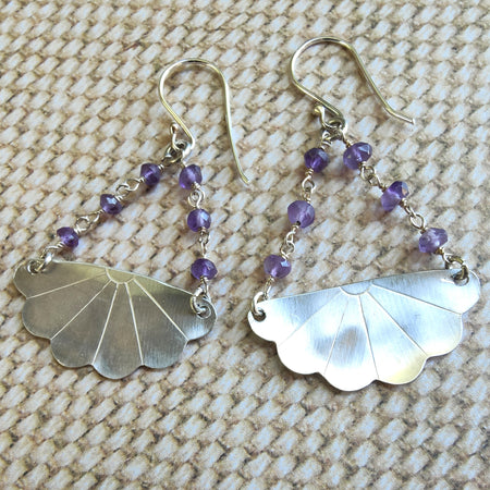Japanese Iced Tea Spoon Earrings – Amethyst