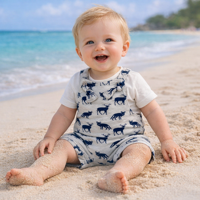 Foxy Knotted Baby Overalls