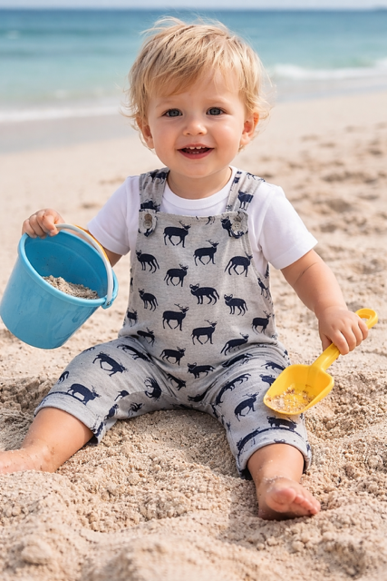 Foxy Knotted Baby Overalls