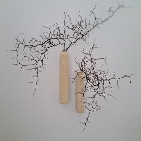 Wall Vase (×2) - Contemporary Ceramic Elegance - Wabi Sabi decor style.