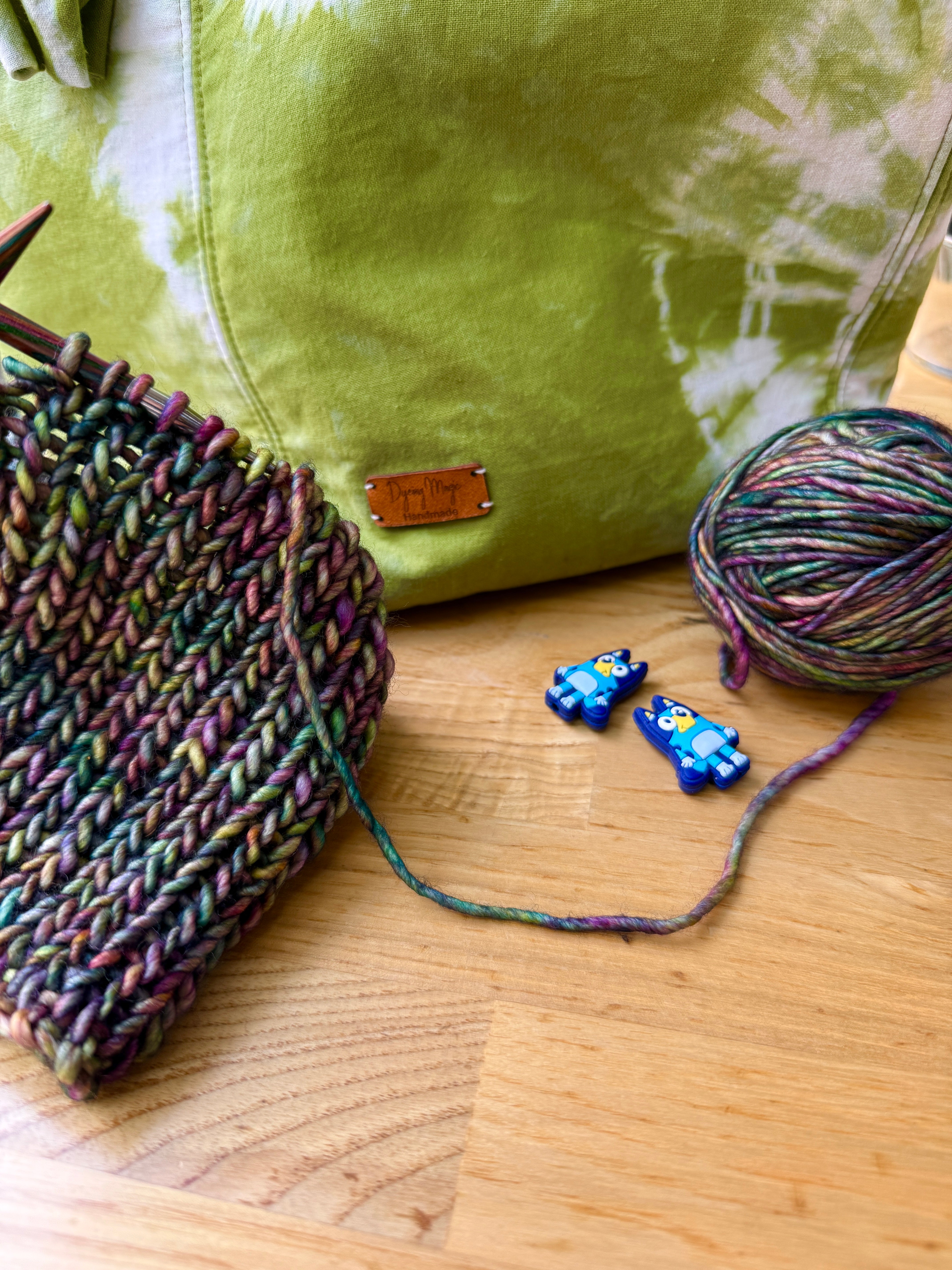 Unisex merino beanie, Green Purple flecked hand knitted beanie