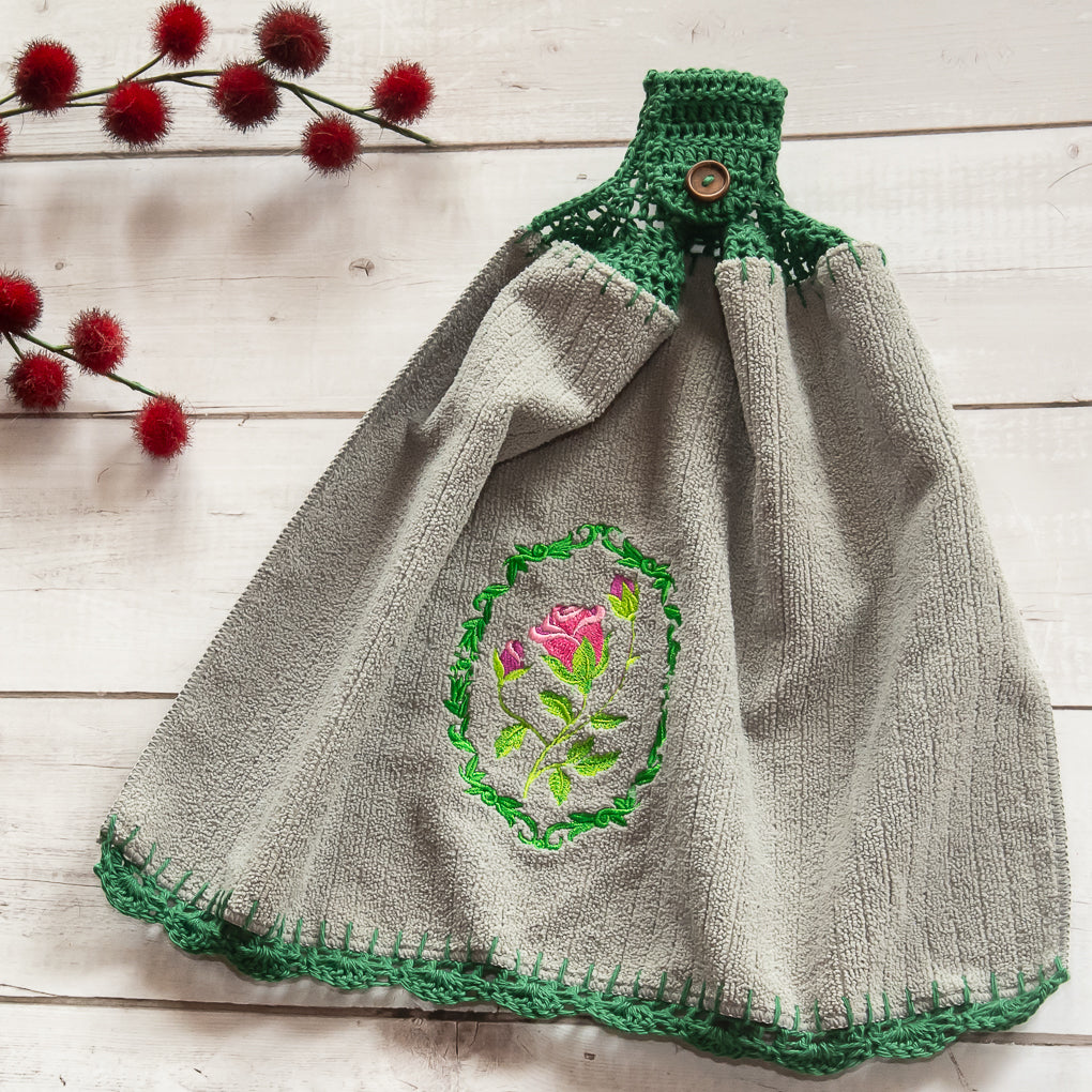 Embroidered Hanging Tea Towels / Hand Towels - Single Sided
