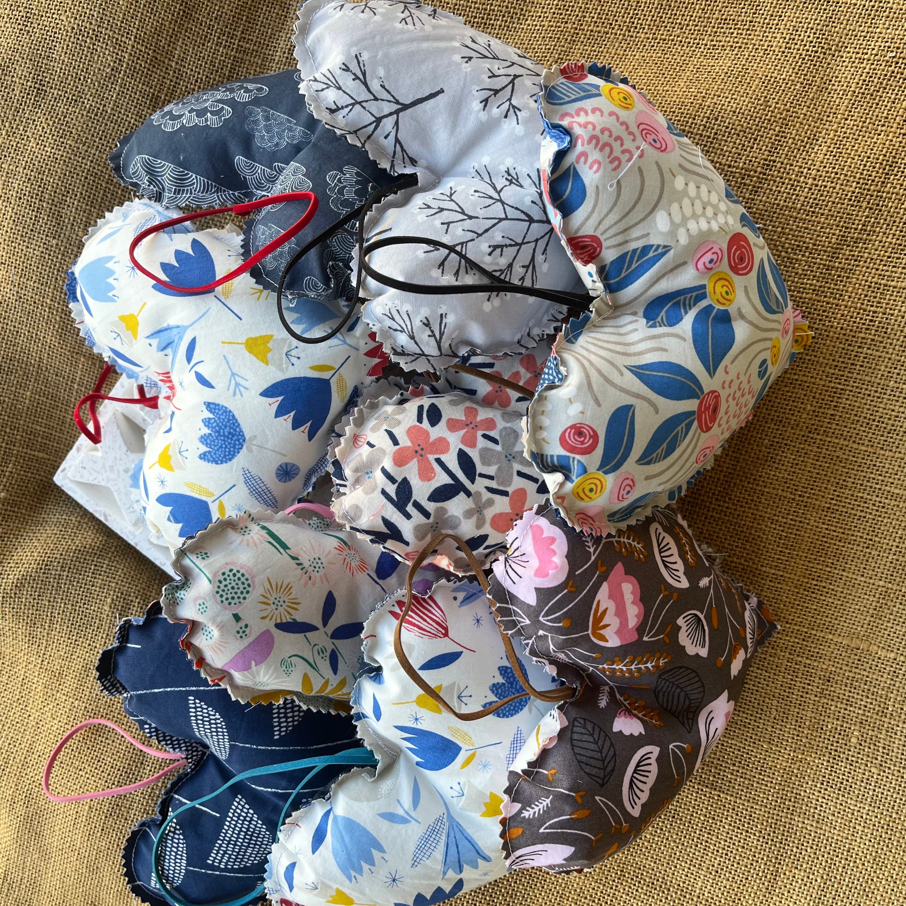 Handmade hearts | organic fabric | patchwork