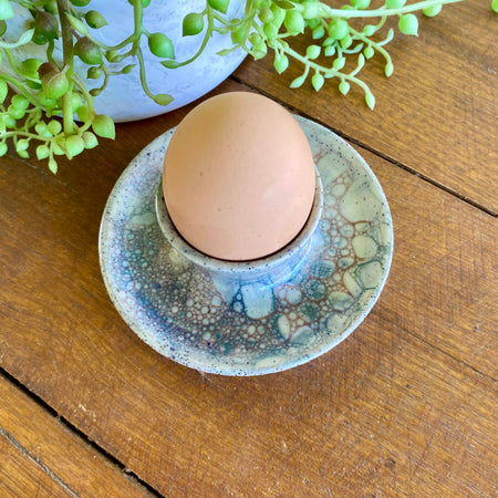 Ceramic Egg Cup with Spoon Rest|Handmade Pottery
