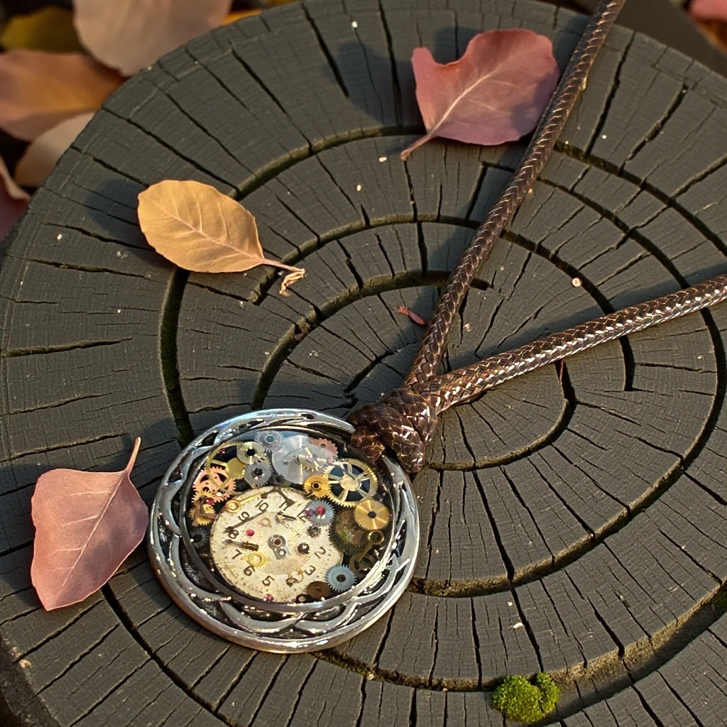 Steampunk Watch Parts Mens Medallion Necklace