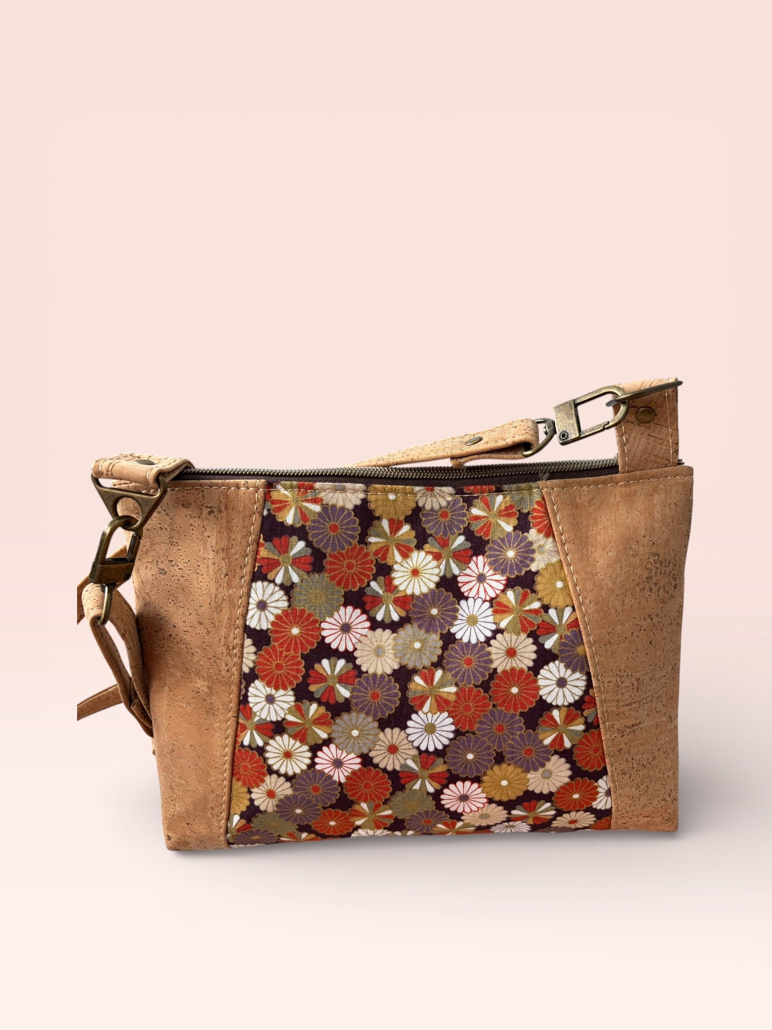 CORK & FLORAL CROSSBODY BAG