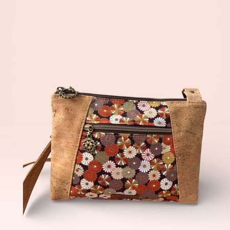 CORK & FLORAL CROSSBODY BAG