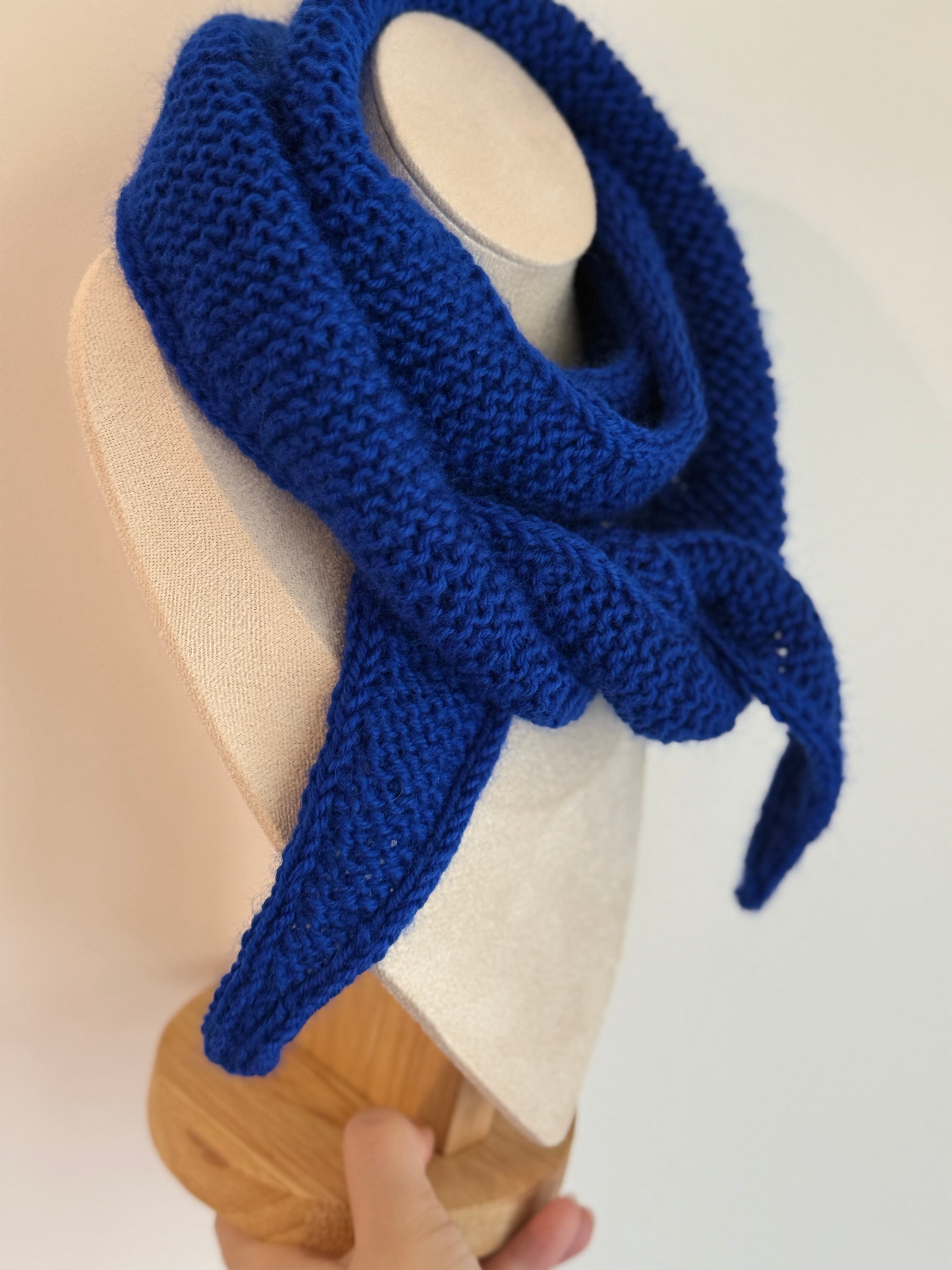 Handknit sophie scarf in royal blue