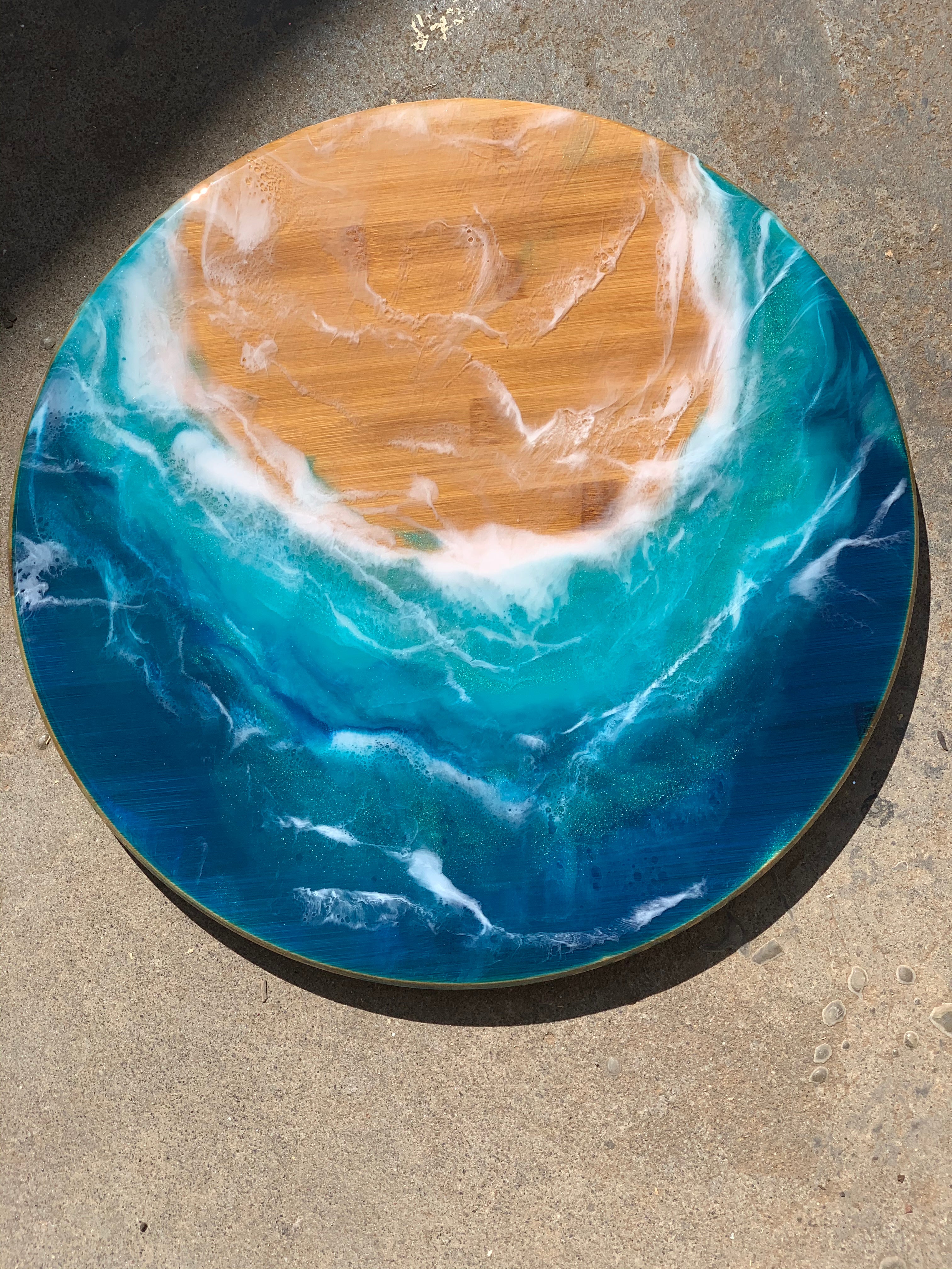 Lazy Susan | Ocean resin waves | charcuterie board | ocean waves | serving board | cheese board | gift ideas