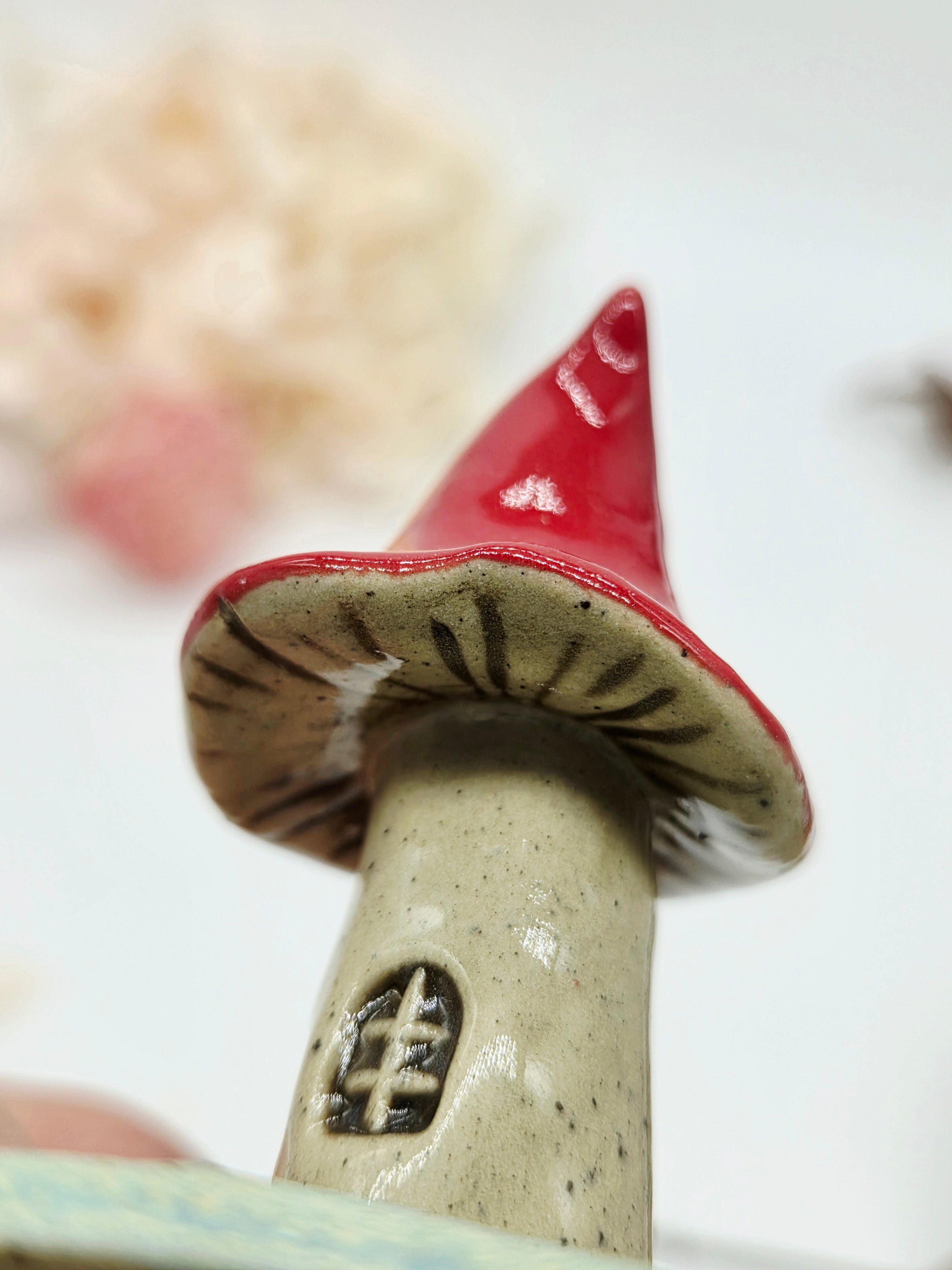 Toadstool Ring Dish Green and Red