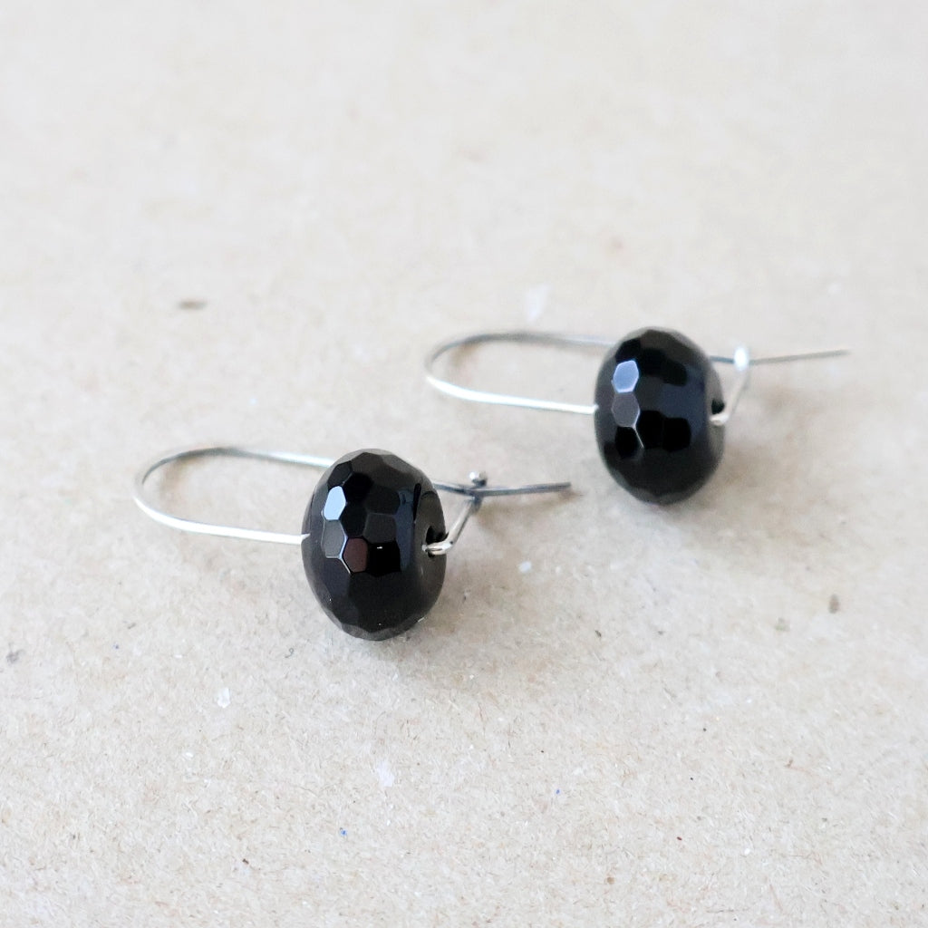 Black Agate Earrings - Handcrafted with Australian Made Sterling Silver