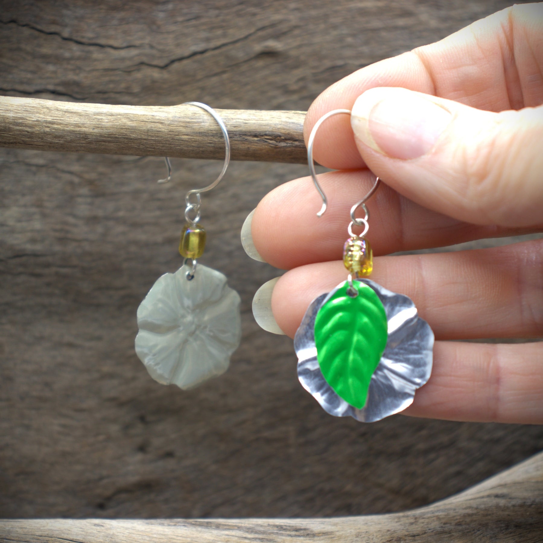 Hibiscus Earrings | upcycled drink cans