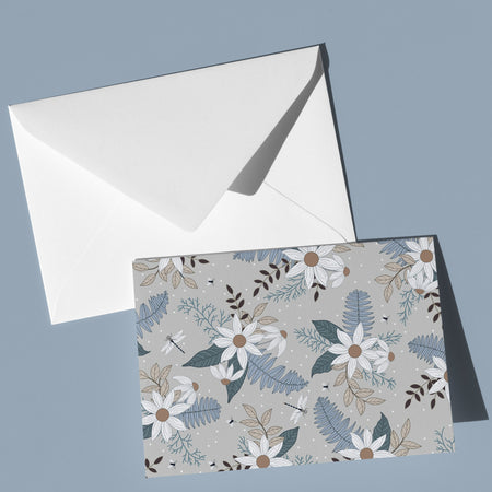 'Dawn' Floral Arts and Crafts Inspired Blank Greeting Card