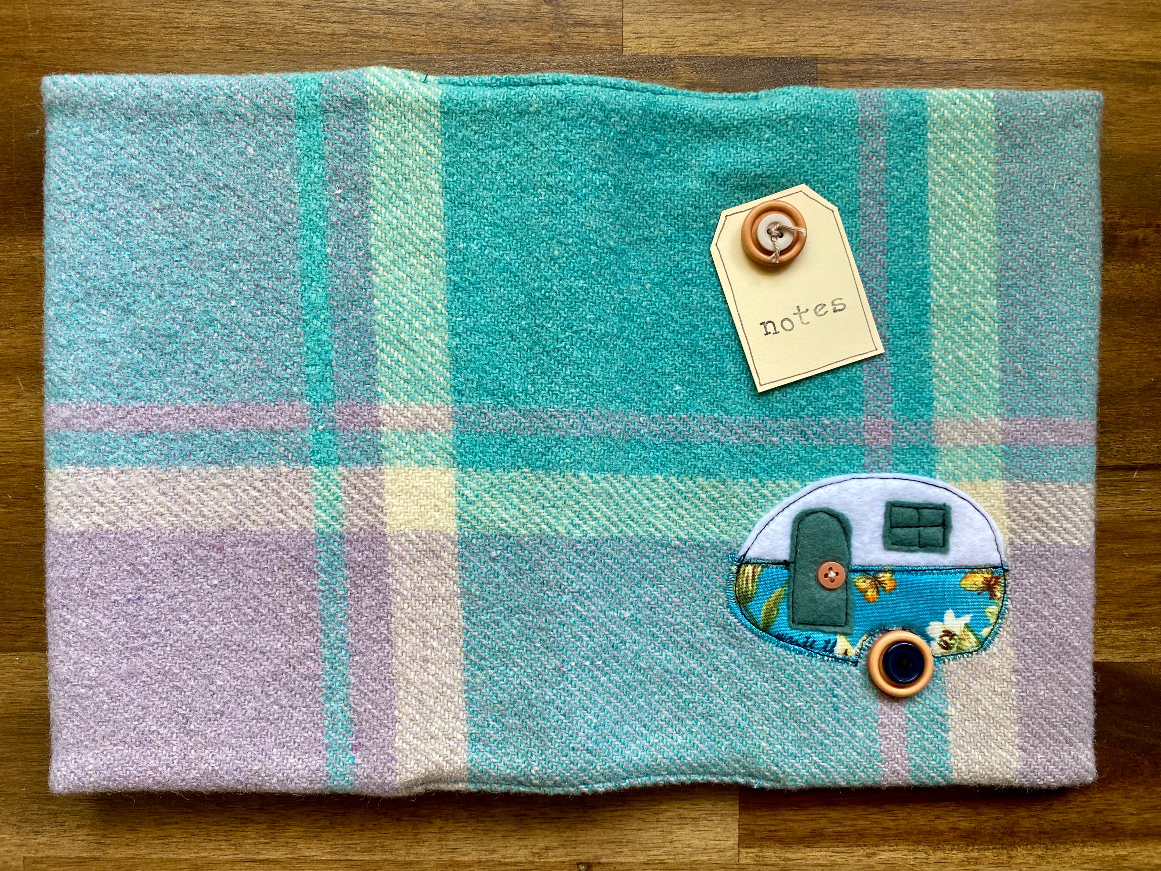 A5 Upcycled Notebook Vintage Caravan - Multi