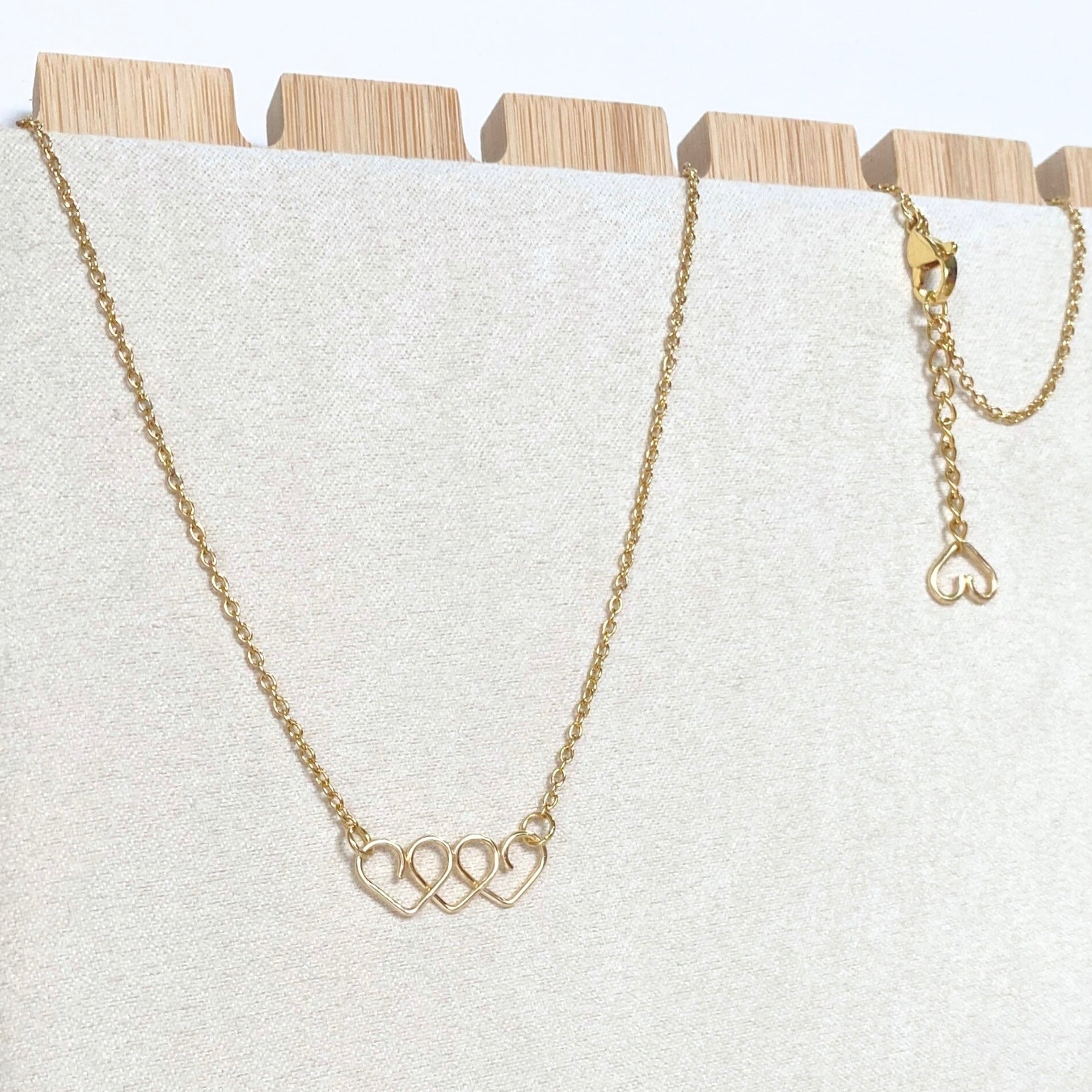 Chain of Hearts gold necklace | gold-plated or 14k gold-filled | Keepsake | Wedding jewellery or Anniversary gift