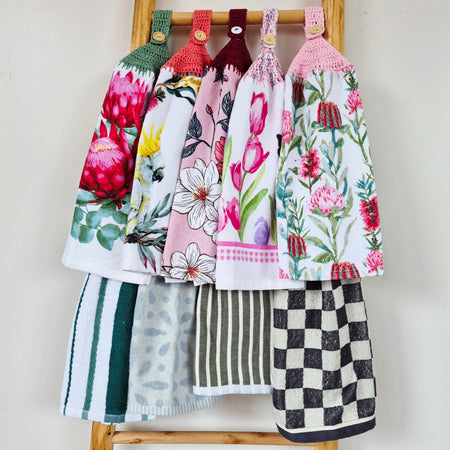 Kitchen Hand Towel | Hanging | Cotton | SINGLE LAYER - 9 Styles - 28-36