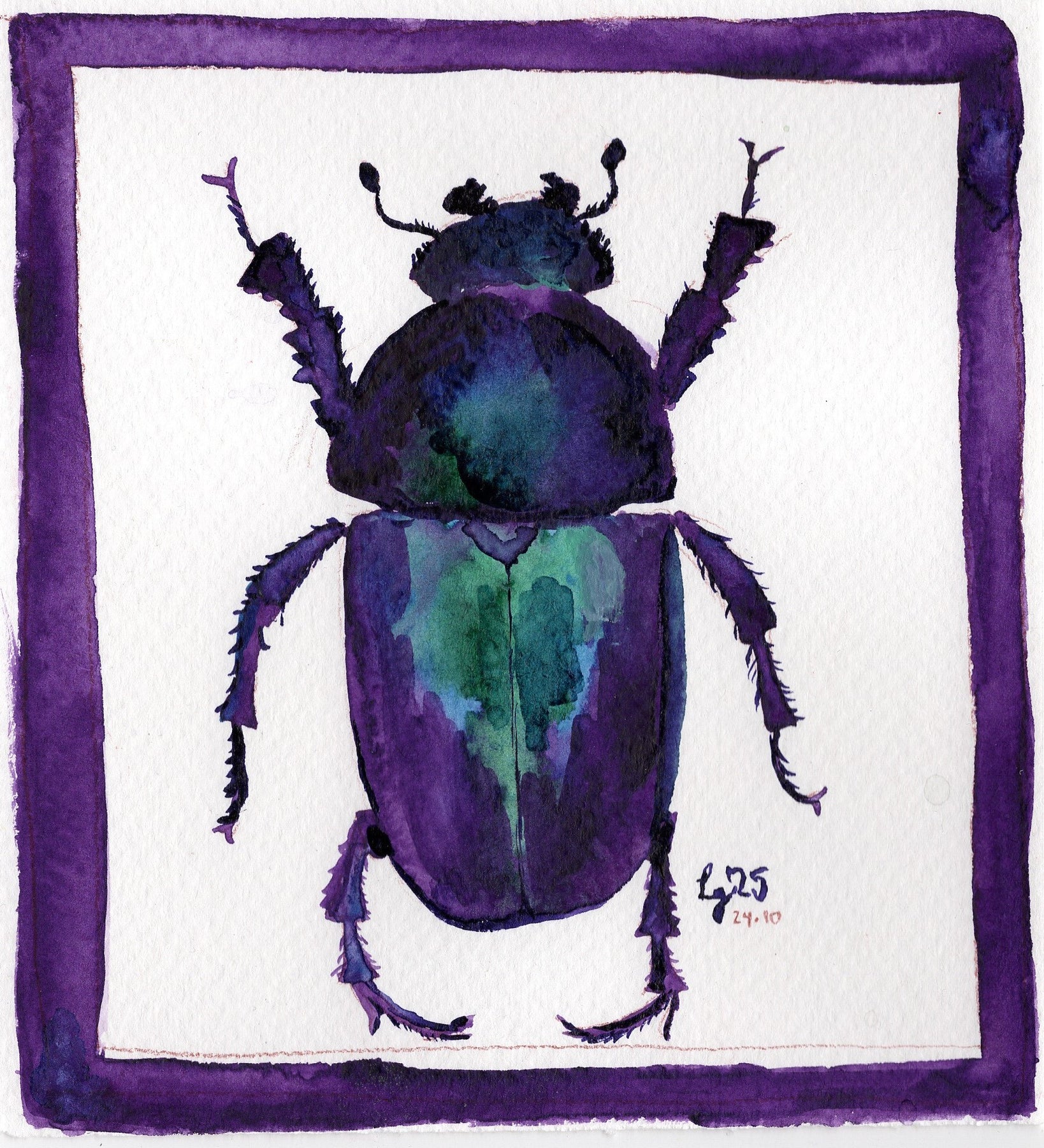 Purple Beetle - art print