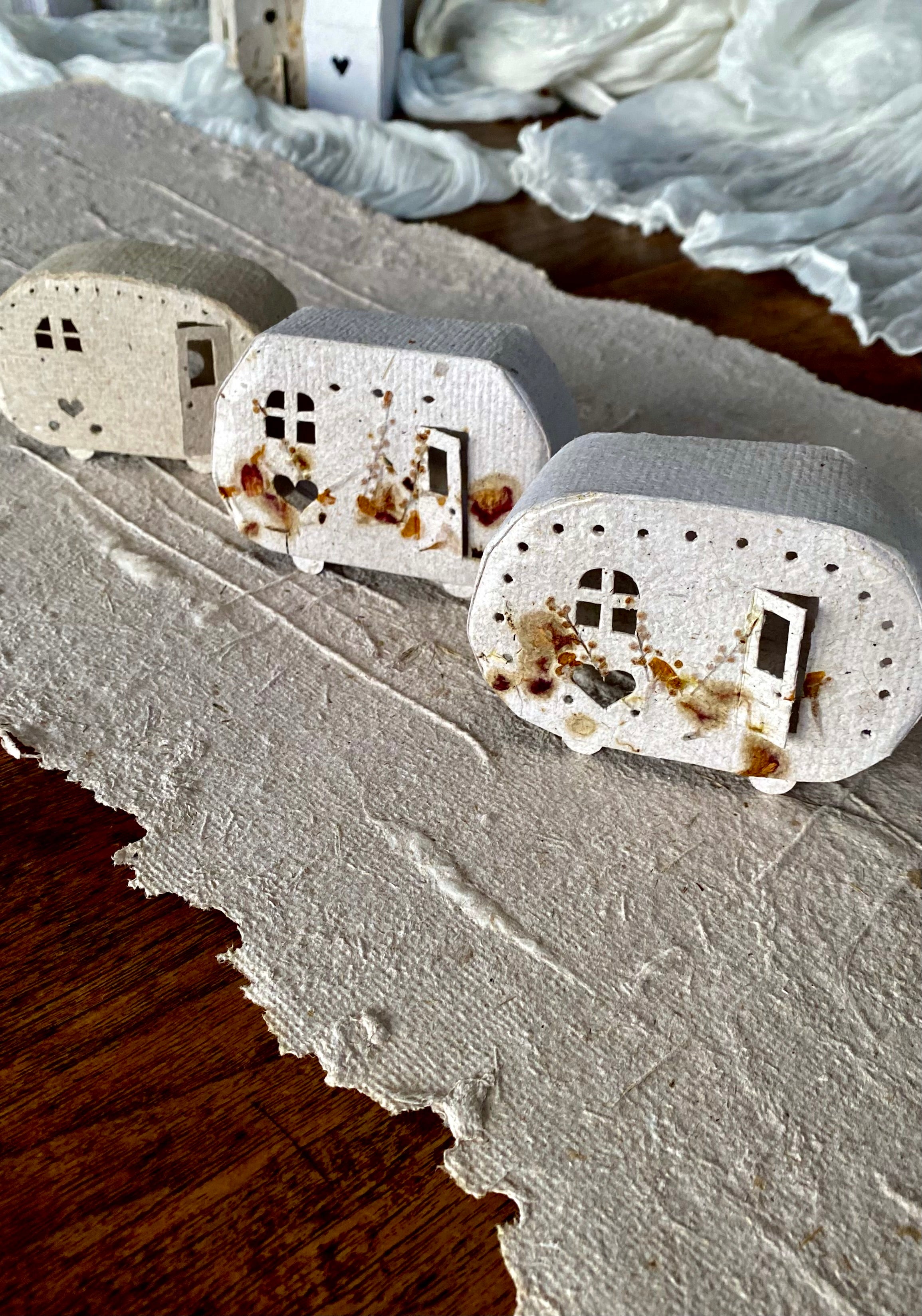 Handmade Tiny Caravans to Love, with LED Light. Buy Two and Save.