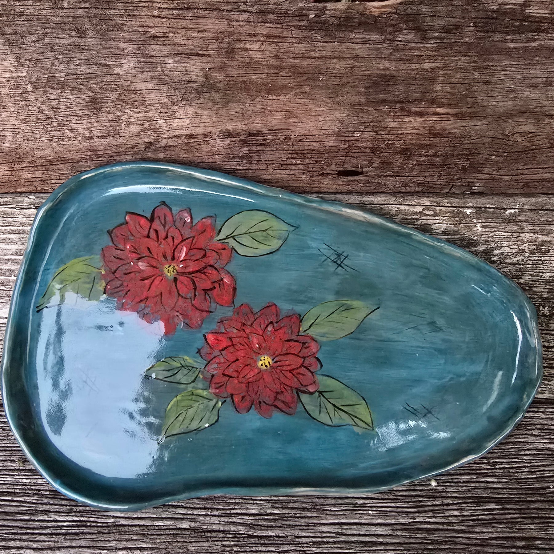 Vibrant Dahlia platter
