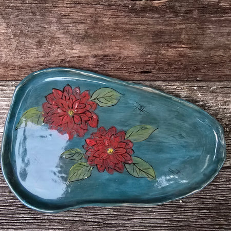 Vibrant Dahlia platter