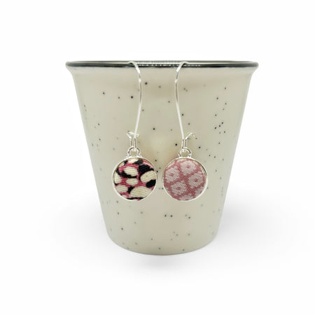 Double Sided Earrings, Pinks and Purple Dangle Earrings