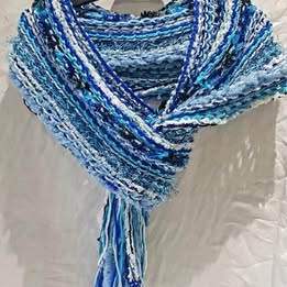 Boho inspired Handcrafted loom knitted Scarves E038