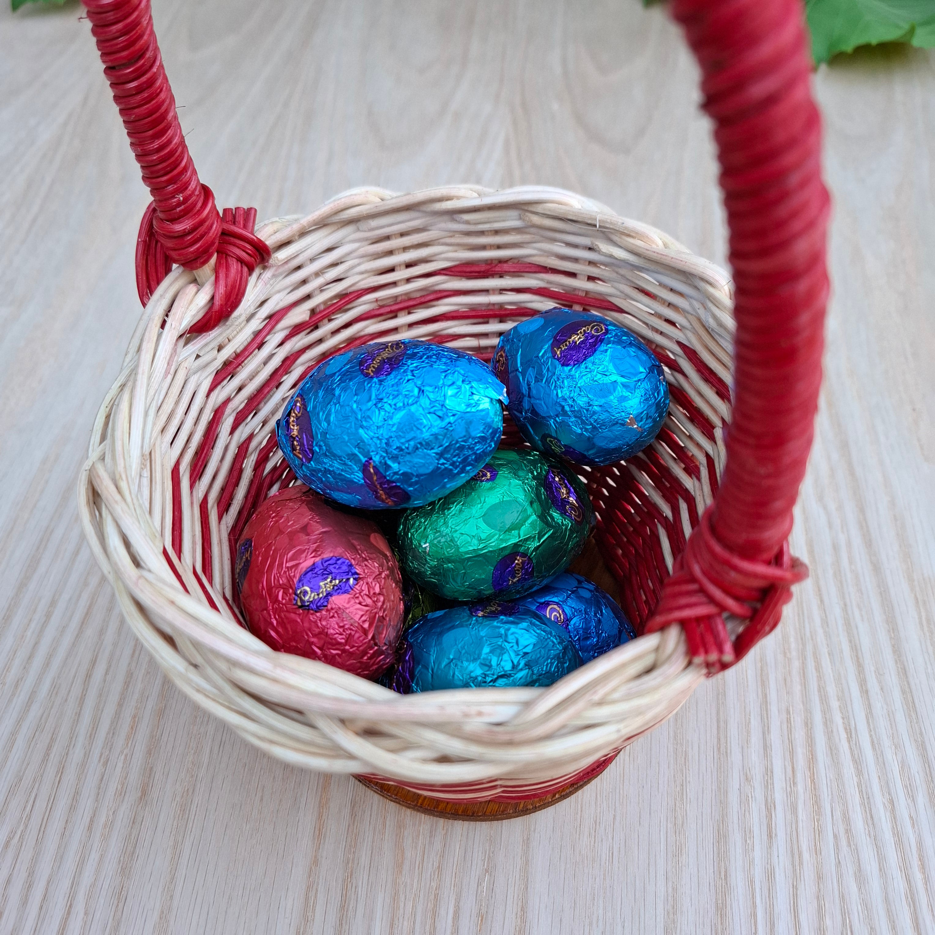 Handwoven Wicker Basket for Child's Easter Eggs.