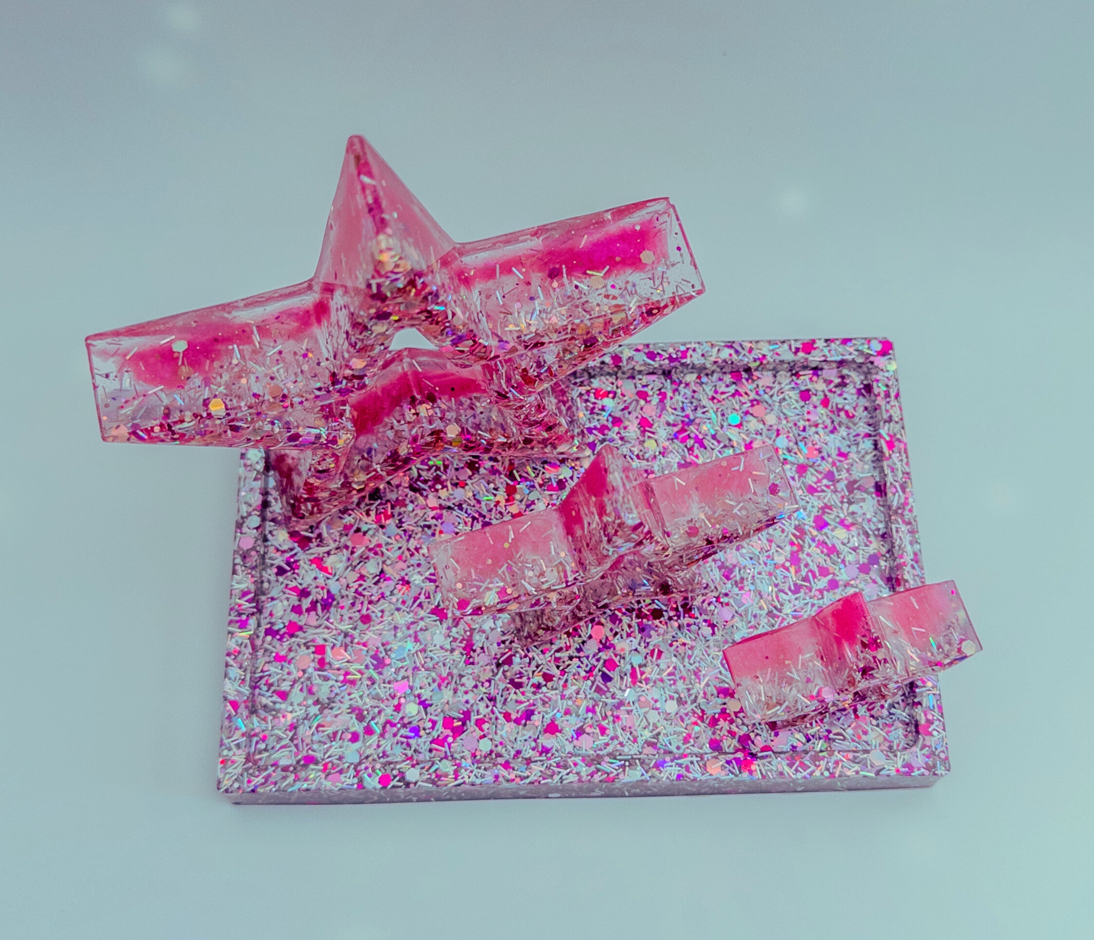 Handmade Resin Star Set with Rectangle Tray