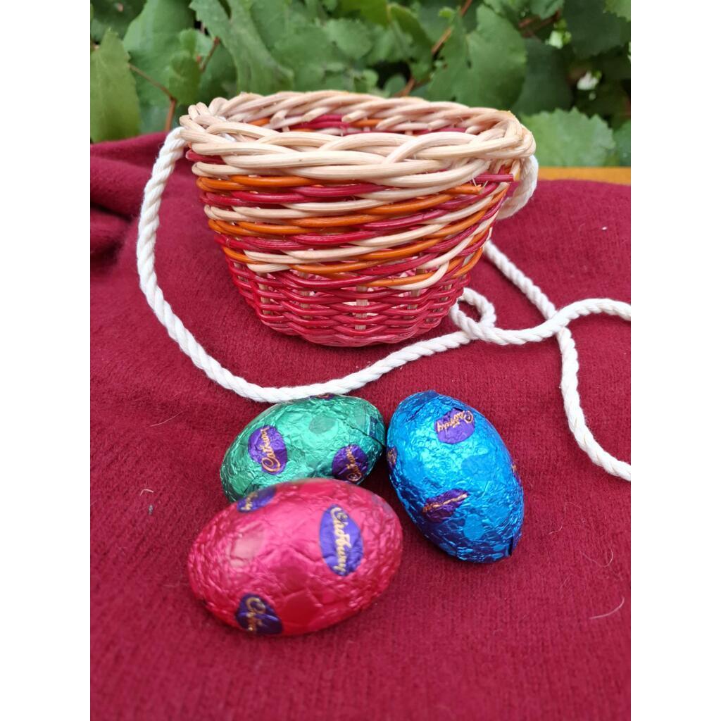 Small Handwoven Hanging Basket for Easter Eggs