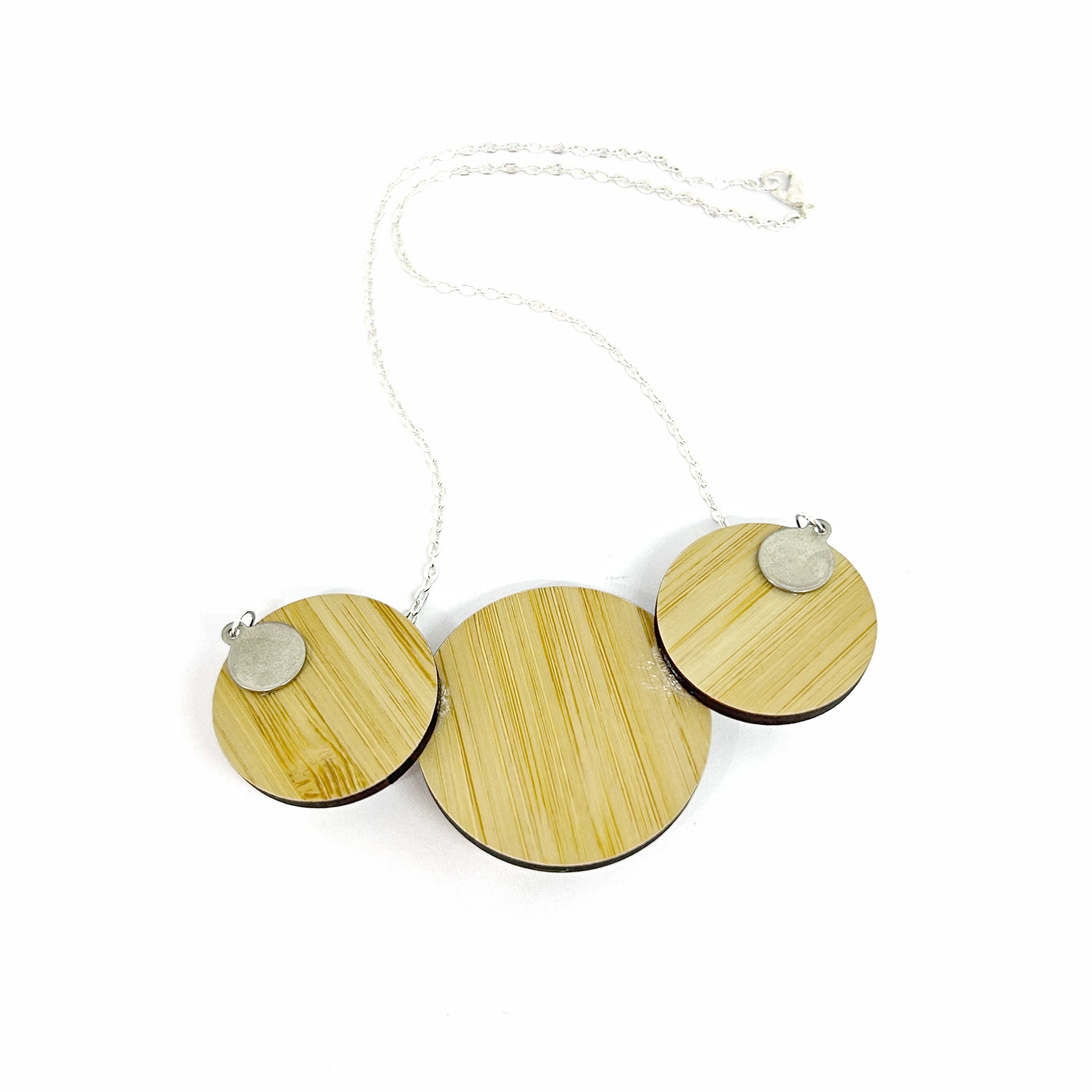 Three Disc Necklace - Small Green Hues