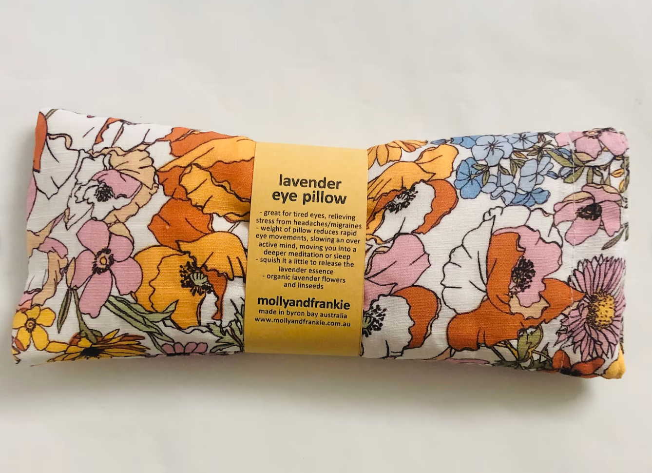 Lavender and Organic Linseed Eye Pillow with Removable, Washable Cover