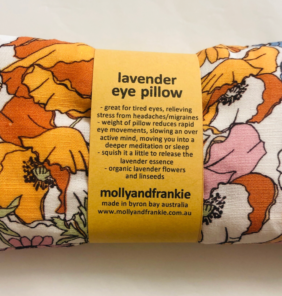 Lavender and Organic Linseed Eye Pillow with Removable, Washable Cover
