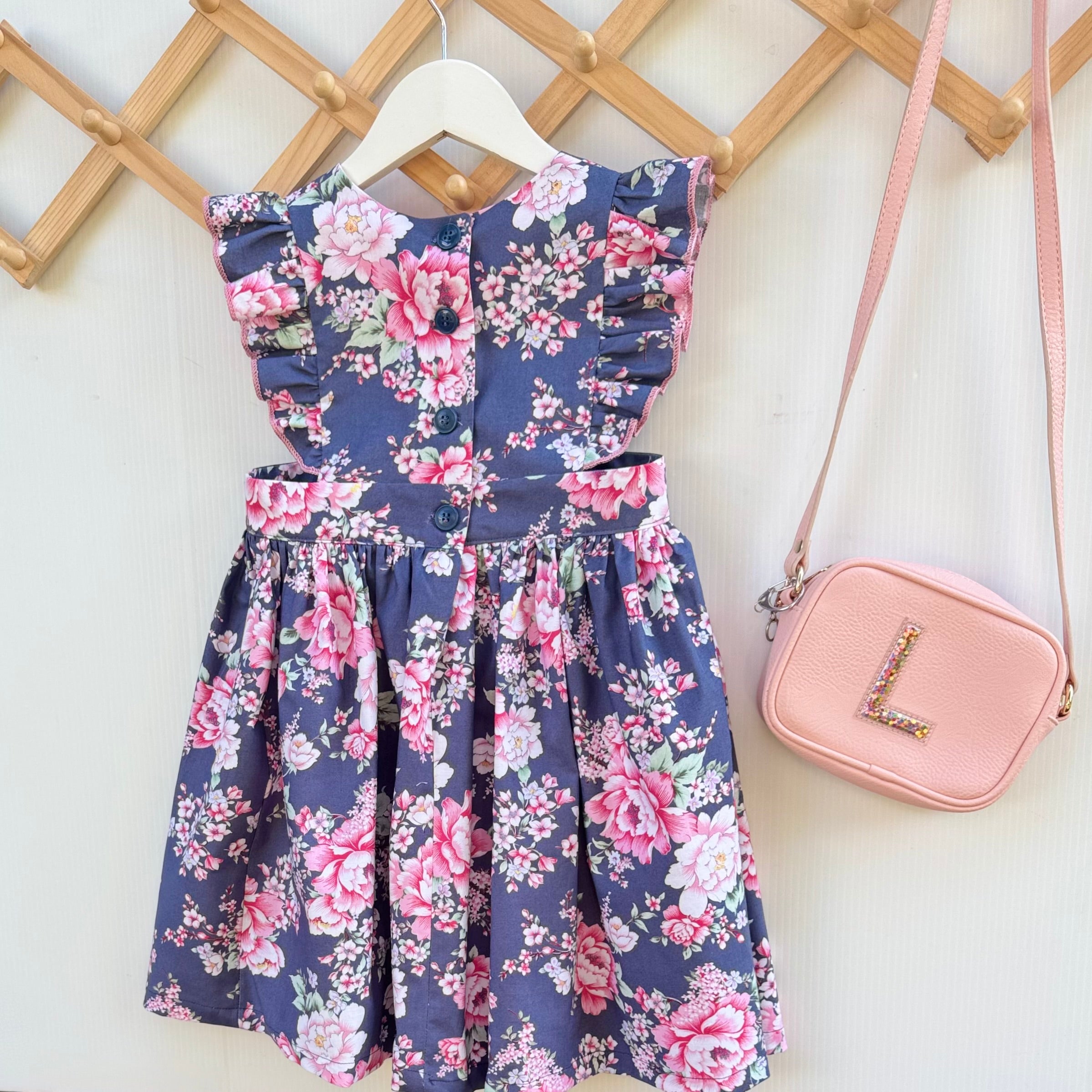 Floral Ruffle Dress with Free Matching Hair Tie