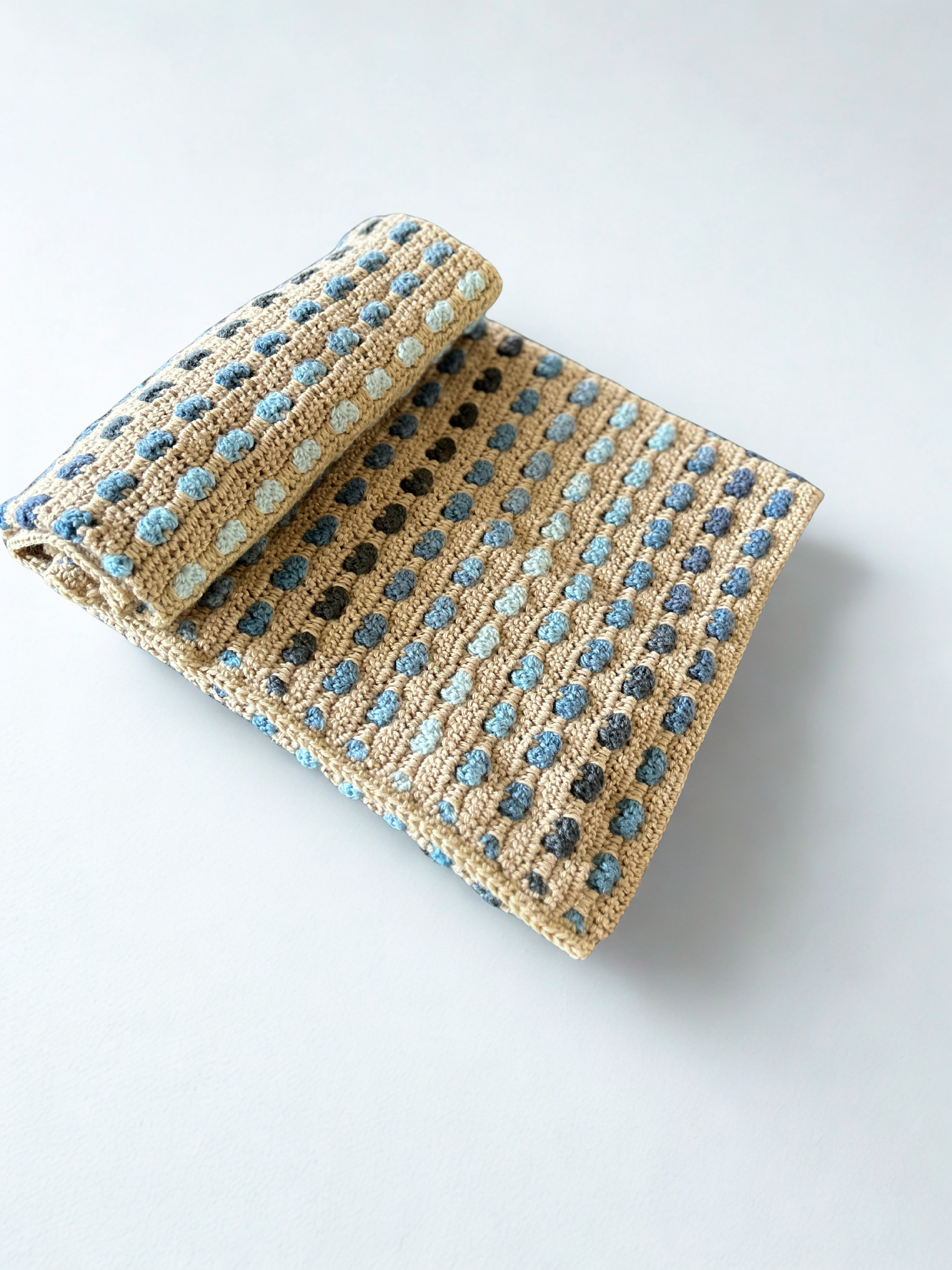 Baby Blue Pebble Drops Crochet Baby Blanket