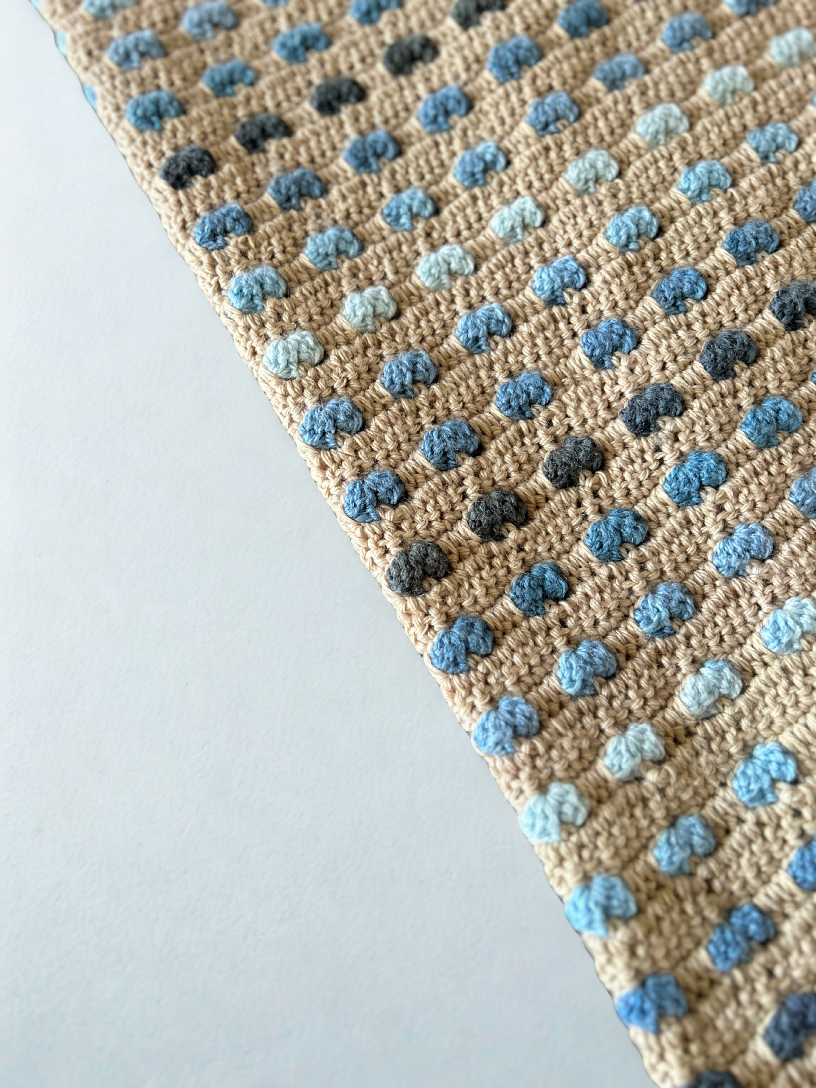 Baby Blue Pebble Drops Crochet Baby Blanket