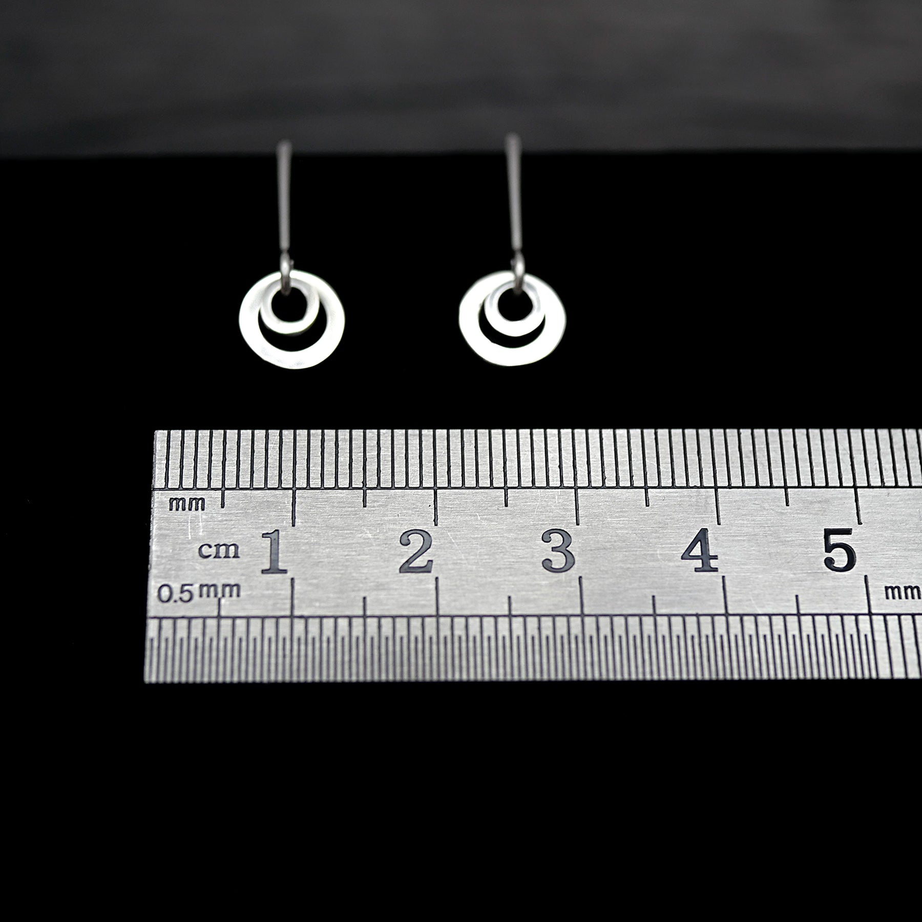 Double Silver Loop Earrings - Handmade Shiny Sterling Silver Earrings