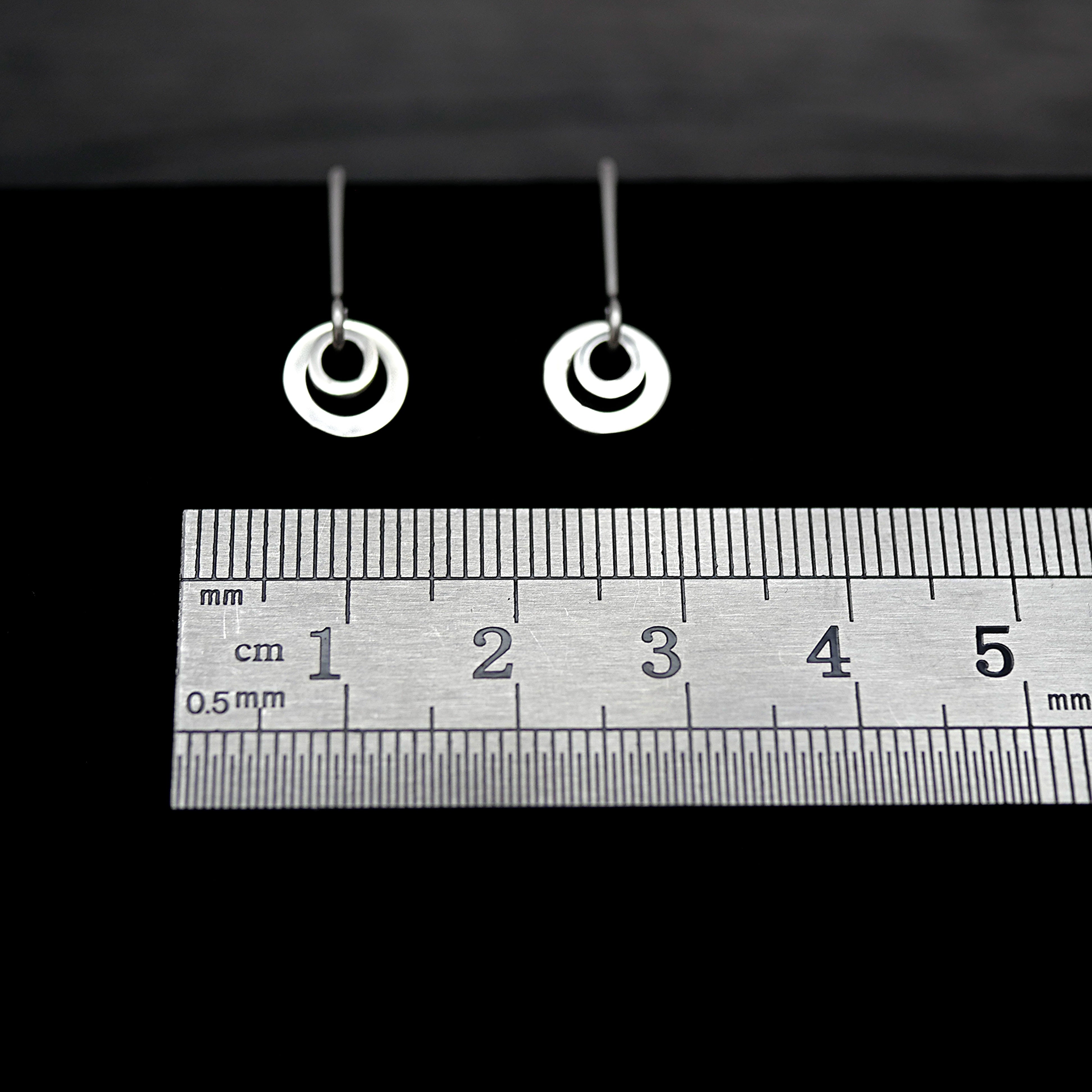 Double Silver Loop Earrings - Handmade Shiny Sterling Silver Earrings