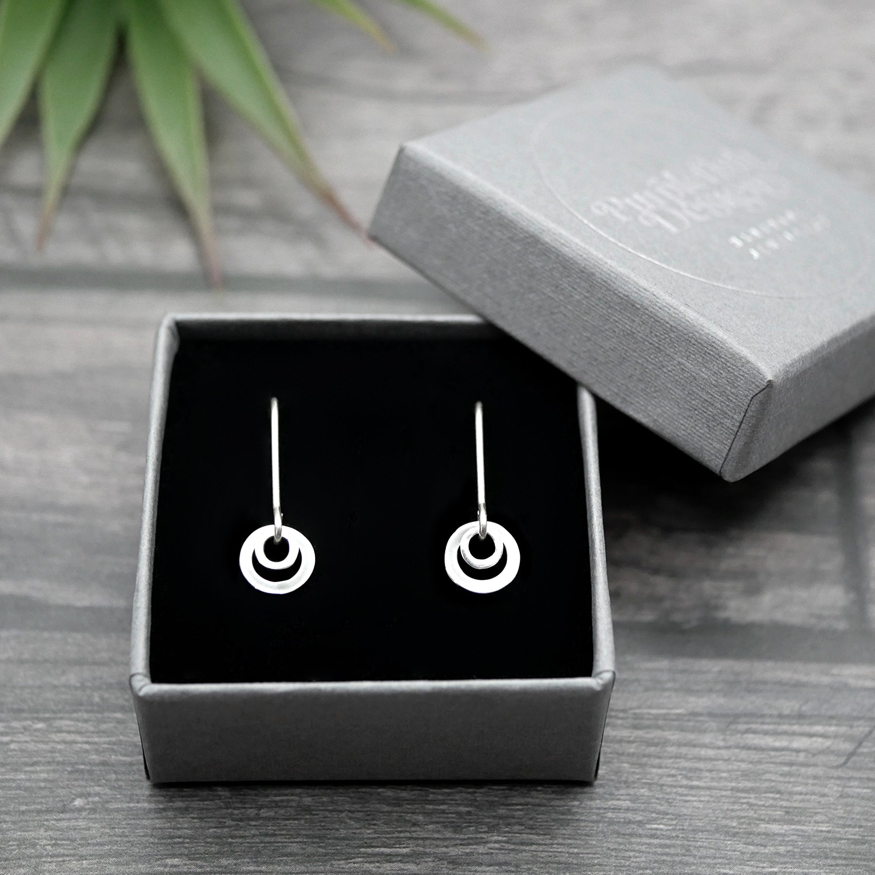 Double Silver Loop Earrings - Handmade Shiny Sterling Silver Earrings