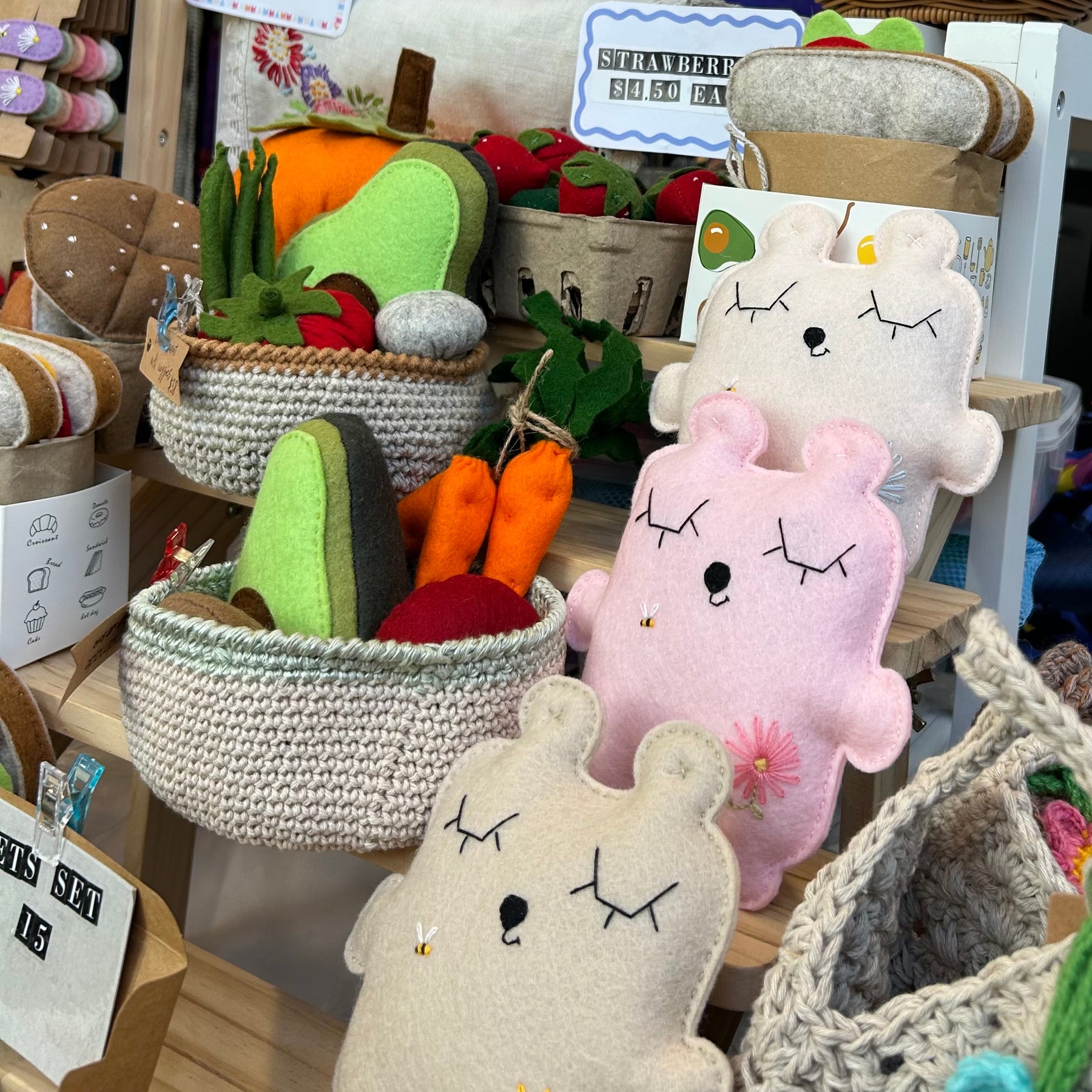 Bear soft toy, felt, embroidery, newborn gift, assorted colours