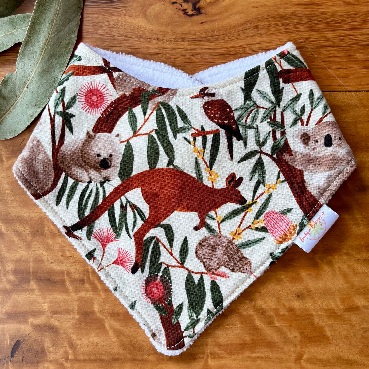Baby Bib and Burp Cloth Set | Climbing Aussie Animals | Ready to Ship