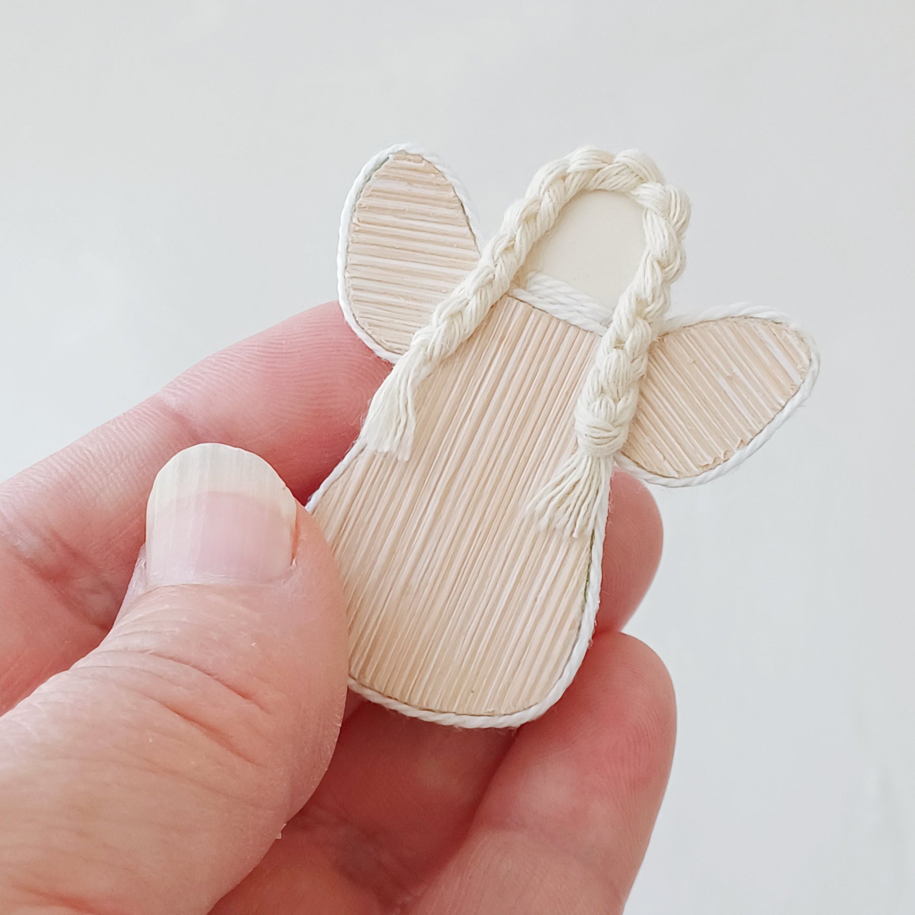 Little Palm Leaf Angel - handmade brooch pin